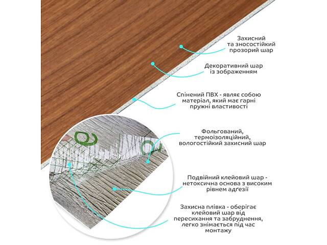 Самоклеюча вініловая плитка в рулоні 600х3000х2мм Мат SW-00002058 - Фото 2