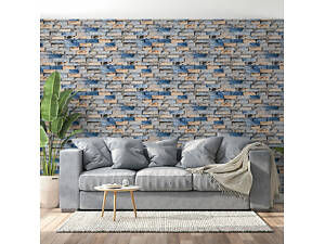 Самоклеючі шпалери 2800х500х1,5мм Синьо-жовта катиринославська цегла (D) SW-00001785