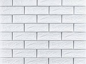 Самоклеюча 3D панель цегла біла смужка срібло 700х770х5мм (100-5) SW-00000753