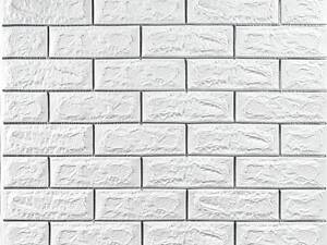 Самоклеющаяся 3D панель кирпич белый полоска серебро 700х770х7мм (100-7) SW-00000754