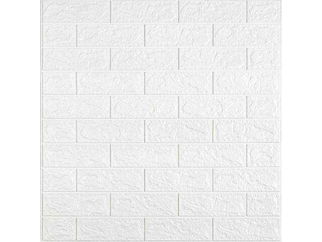 Самоклеюча 3D панель під Білу Цеглу в рулоні 3080x700x3мм (R001-3) SW-00001393 - Фото 2