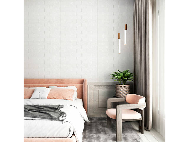 Самоклеюча 3D панель під Білу Цеглу в рулоні 3080x700x3мм (R001-3) SW-00001393 - Фото 6