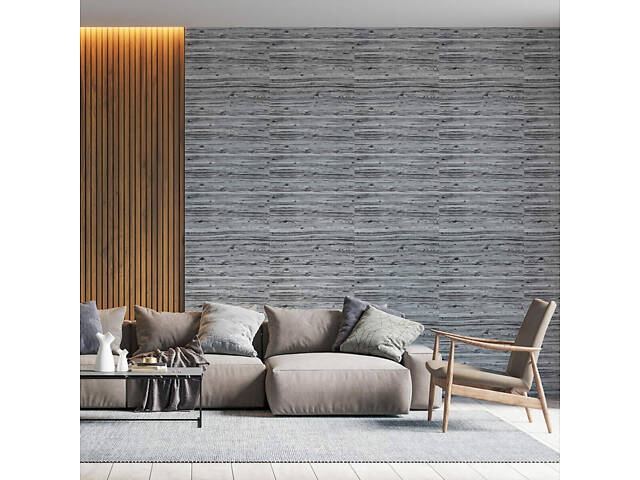 Самоклеюча 3D панель під дерево кольору зебри Sticker Wall 2800х700х3мм - Фото 6