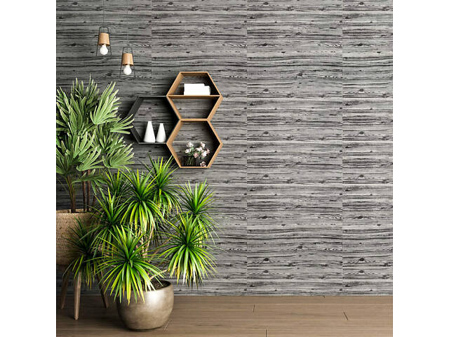 Самоклеюча 3D панель під дерево кольору зебри Sticker Wall 2800х700х3мм - Фото 7