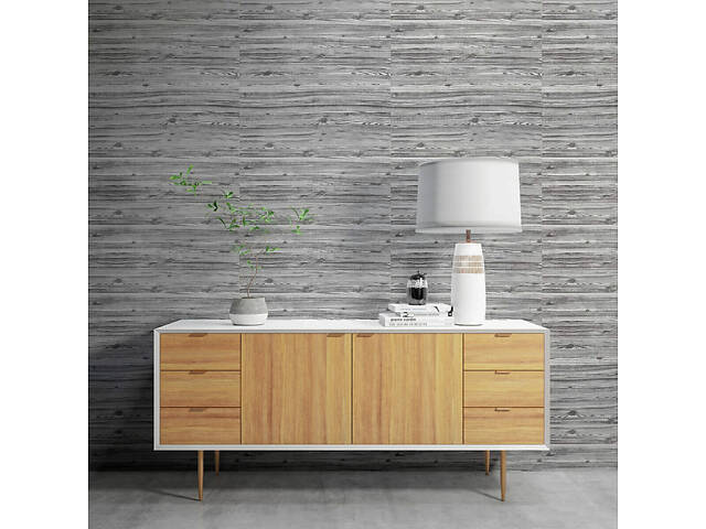 Самоклеюча 3D панель під дерево кольору зебри Sticker Wall 2800х700х3мм - Фото 8