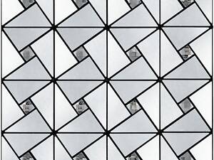 Самоклеющаяся алюминиевая плитка серебро со стразами 300х300х3мм SW-00001325 (D)