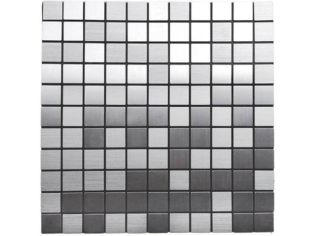 Самоклеющаяся алюминиевая плитка серебряная мозаика 300х300х3мм SW-00001167 (D) - Фото 1