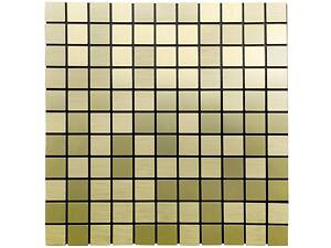 Самоклеюча алюмінієва плитка зелене золото мозаїка 300х300х3мм SW-00001168 (D)