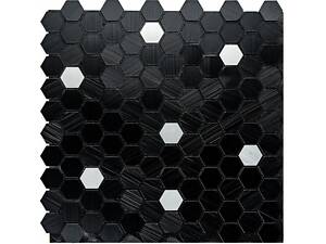 Самоклеющаяся алюминиевая плитка 300х300х3мм Чёрная мозаика SW-00001929