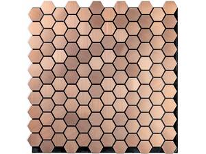 Самоклеющаяся алюминиевая плитка 300х300х3мм Золотые соты SW-00001924