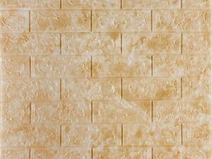 Самоклеюча декоративна 3D панель під цеглу бежевий мармур 700x770x5 мм