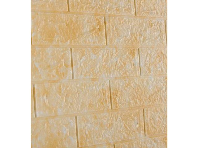 Самоклеюча декоративна 3D панель під цеглу бежевий мармур 700x770x5 мм - Фото 2