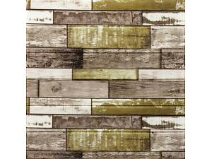 Самоклеюча декоративна 3D панель 700x700x4мм Сіро-коричневе дерево (378) SW-00000883