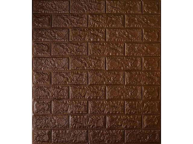 Самоклеюча декоративна панель під коричневу цеглу 700x770x5 мм - Фото 1