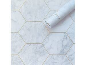 Самоклеюча плівка малахітовий мармур золоті соти 0,45х10м SW-00001214 (SW-00001214)