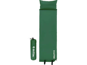 Самонадувающийся коврик Outtec с подушкой гладкий зеленый
