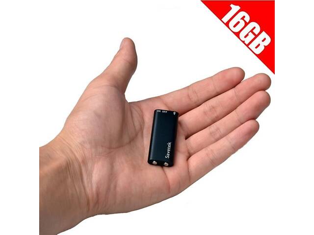 Найменший диктофон Savetek 200 (GS-R01s), 16 ГБ пам'яті, активація запису голосом, 190 годин запису, Оригінал - Фото 3