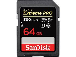 SanDisk Карта памяти 64GB SDXC C10 UHS-II U3 V90 R300/W260MB/s Extreme Pro