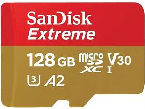 SanDisk Карта памяти microSD 128GB C10 UHS-I U3 R190/W90MB/s Extreme V30 + SD