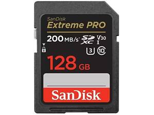 SanDisk Карта памяти SD 128GB C10 UHS-I U3 R200/W140MB/s Extreme Pro V30