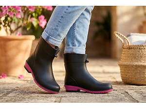 Сапоги жіночі гумові чорні Д652 41