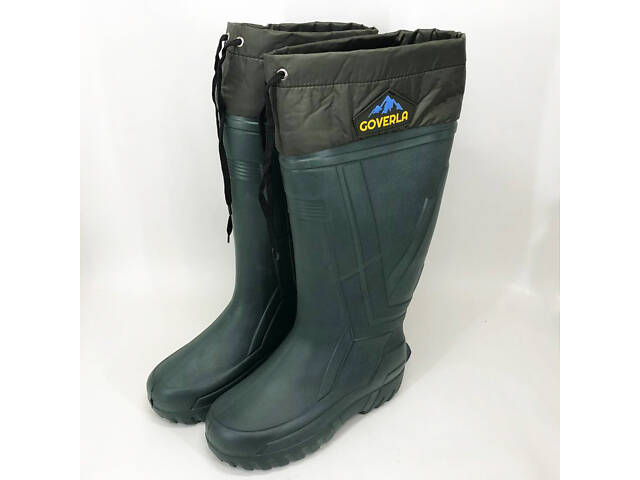 Чоботи якісні гумові утеплені високі 42р 28см, Гумове рибальське взуття, Чоловічі чоботи - Фото 4