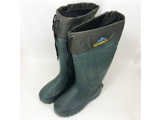Чоботи якісні гумові утеплені високі 42р 28см, Гумове рибальське взуття, Чоловічі чоботи - Фото 5
