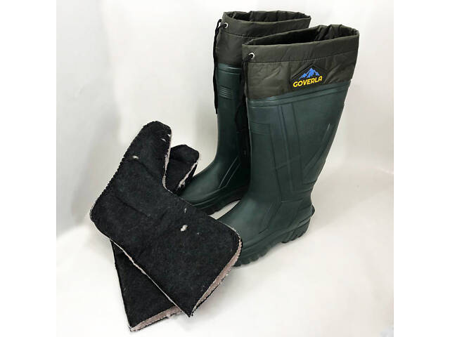 Чоботи якісні гумові утеплені високі 42р 28см, Гумове рибальське взуття, Чоловічі чоботи - Фото 6