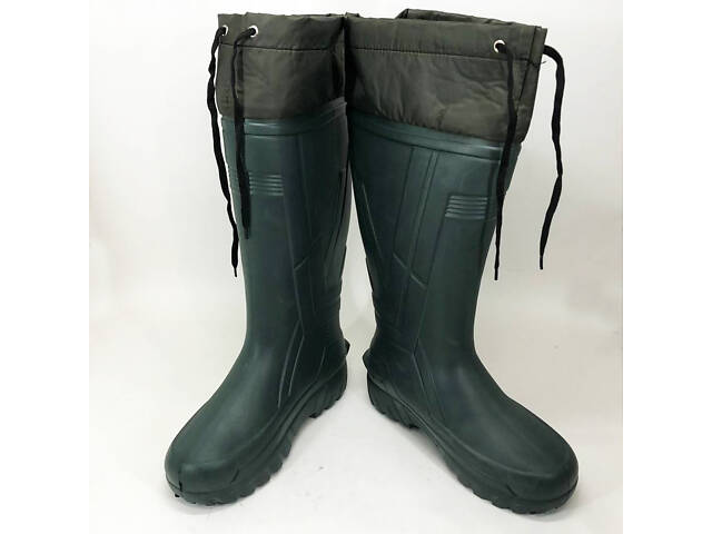 Чоботи якісні гумові утеплені високі 42р 28см, Гумове рибальське взуття, Чоловічі чоботи - Фото 7