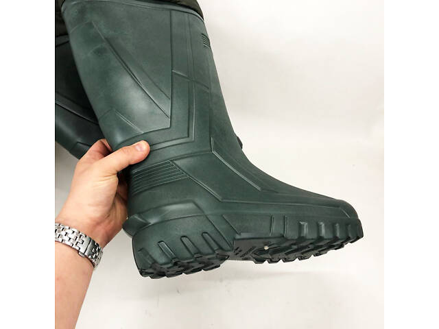 Чоботи якісні гумові утеплені високі 44р 29см, гумові чоботи чоловічі робочі - Фото 2