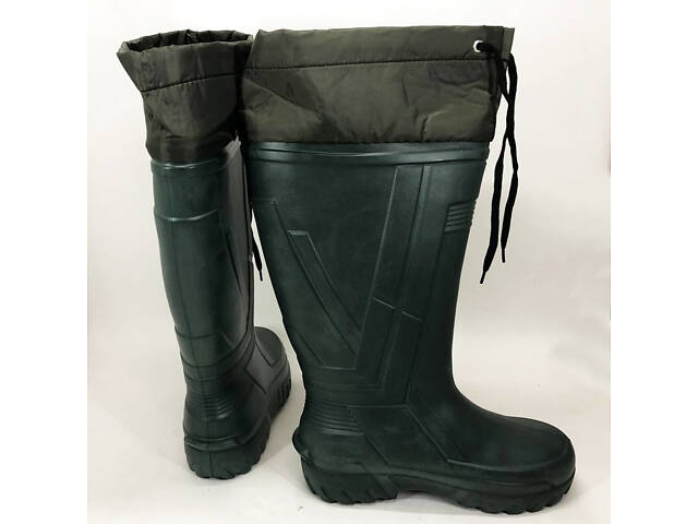 Чоботи якісні утеплені гумові високі. Розмір 43, гумові чоботи для полювання та риболовлі - Фото 8