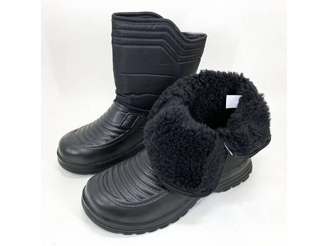 Чоботи чоловічі чорні утеплені 43р 26,5см Теплі водонепроникні тактичні чоботи для військових - Фото 4