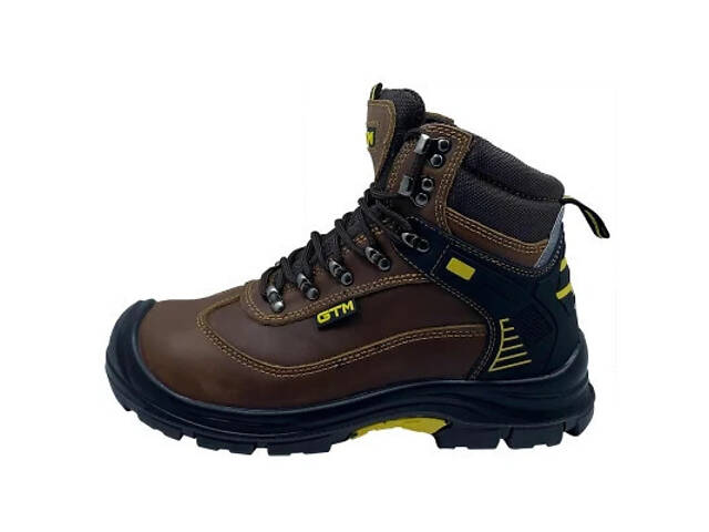 Чоботи робочі GTM р.40 композитний носок, шкіра коричневого кольору S1P SRC (SM-075-40) - Фото 1