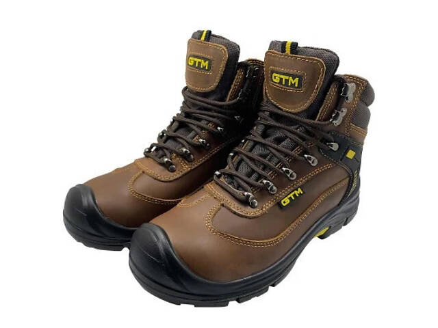 Чоботи робочі GTM р.40 композитний носок, шкіра коричневого кольору S1P SRC (SM-075-40) - Фото 4