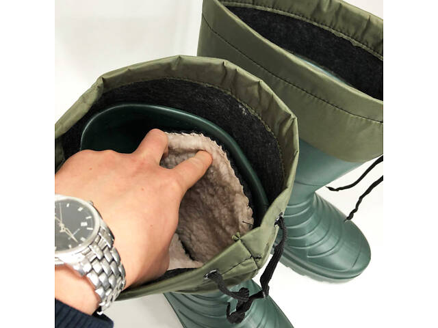 Чоботи гумові високі чоловічі 45р 30см утеплені, Активні чоловічі гумові чоботи - Фото 8