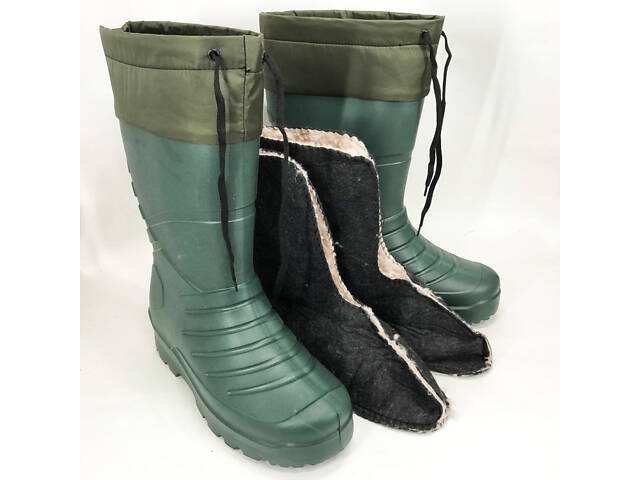 Чоботи гумові високі чоловічі 45р 30см утеплені, Активні чоловічі гумові чоботи - Фото 7