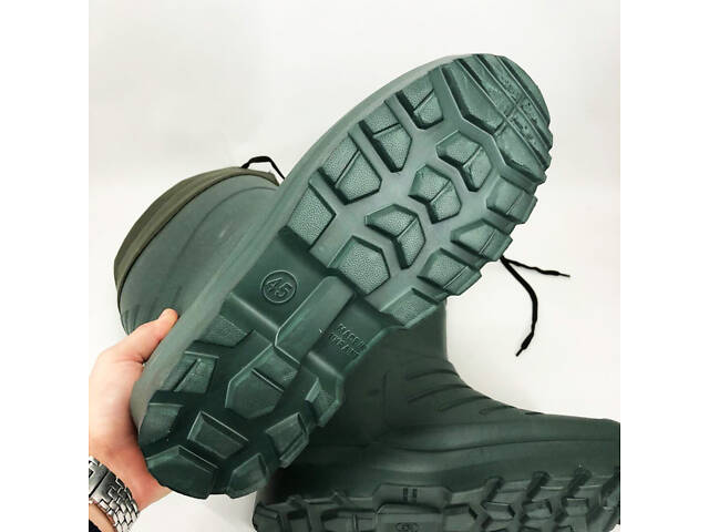 Чоботи гумові високі чоловічі 45р 30см утеплені, Активні чоловічі гумові чоботи - Фото 13