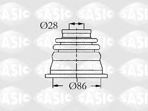 Sasic 4003464. Комплект пильовика, привідний вал