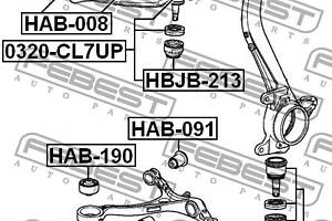 Сайлентблок подвески ACURA RDX / ACURA TSX (CU_) / HONDA CROSSTOUR 2004-2018 г.