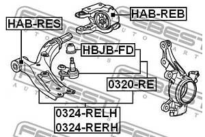 Сайлентблок подвески ACURA RDX / HONDA CR-V (RM_) 2006-2012 г.