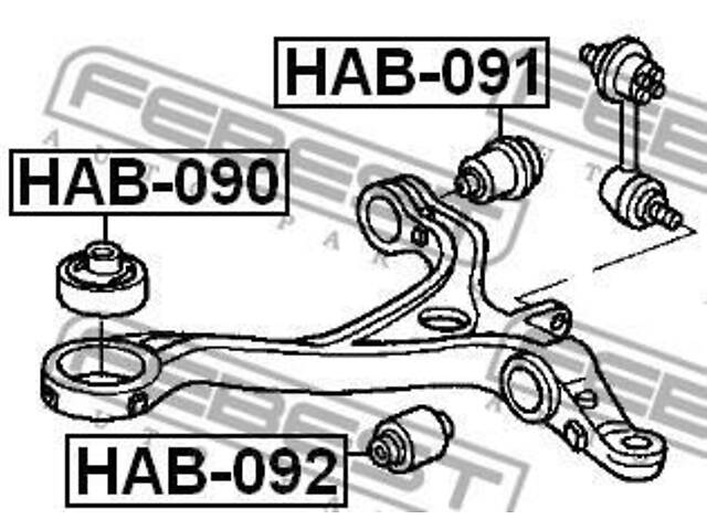 Сайлентблок подвески ACURA RDX / ACURA TSX (CL_) / HONDA CROSSTOUR 1997-2018 г.