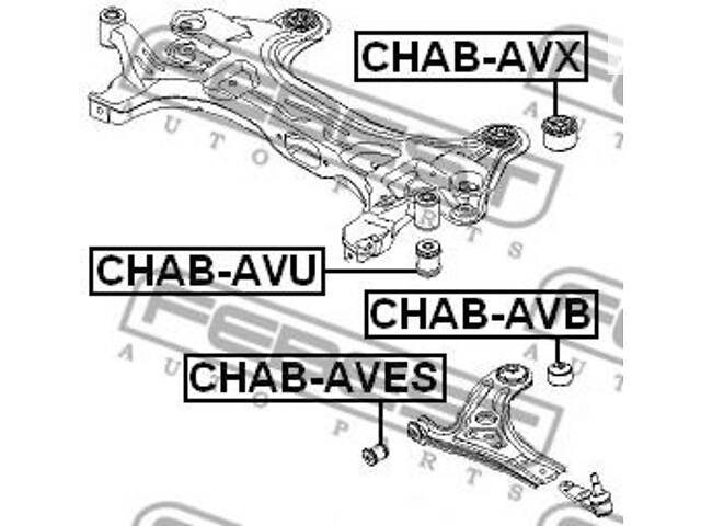 Сайлентблок подвески DAEWOO KALOS (KLAS) / CHEVROLET AVEO (T300) 2002-2008 г.