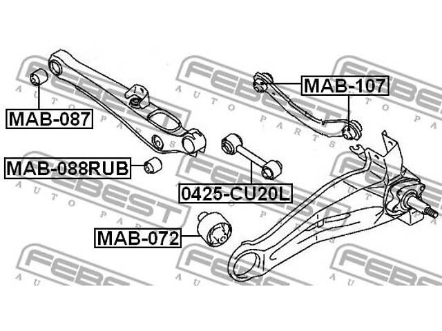 Сайлентблок подвески DODGE CALIBER / MITSUBISHI MIRAGE 1988-2017 г.