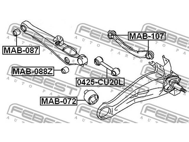 Сайлентблок подвески DODGE CALIBER / MITSUBISHI MIRAGE 1988-2017 г.