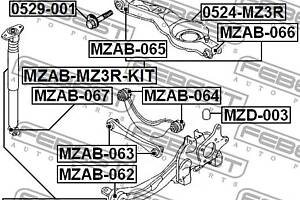 Сайлентблок подвески FORD KUGA / FORD FOCUS / MAZDA 3 (BL) 1995-2020 г.