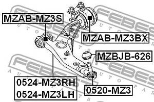 Сайлентблок подвески FORD KUGA / FORD FOCUS / MAZDA 3 (BL) 1995-2020 г.