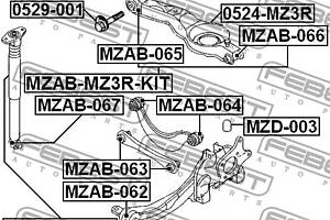 Сайлентблок подвески FORD KUGA / FORD FOCUS / MAZDA 3 (BL) 1995-2020 г.