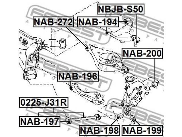 Сайлентблок подвески INFINITI G / INFINITI EX / INFINITI FX 2002-2015 г.