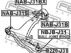 Сайлентблок подвески NISSAN QUEST (V42) / NISSAN TEANA (J31) 2001-2009 г.