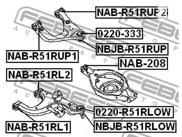 Сайлентблок подвески NISSAN TITAN (A60) / NISSAN ARMADA (TA60) 2003-2015 г.